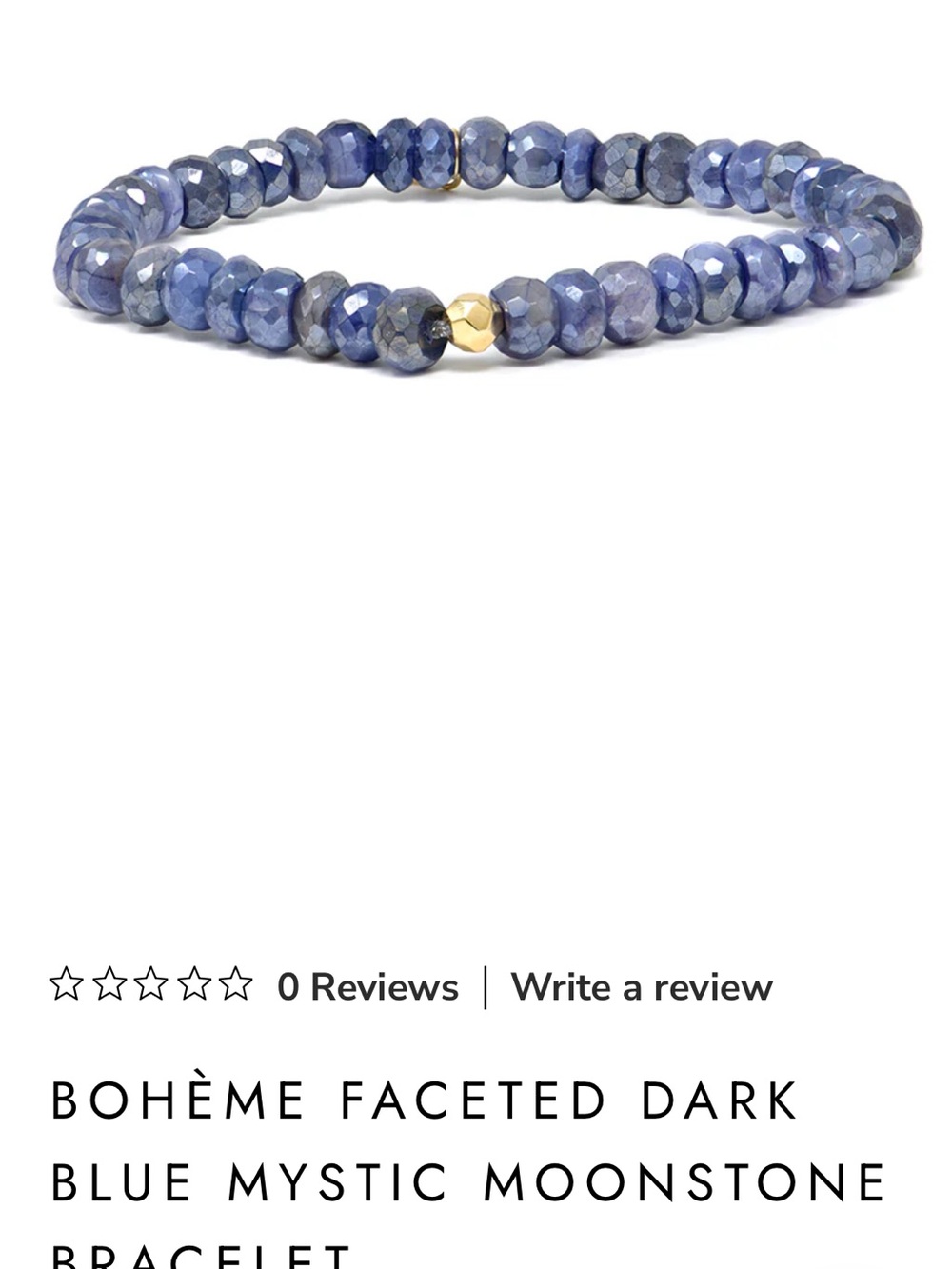 bohme Faceted Mystic Blue Bead Bracelet with Gold Accent